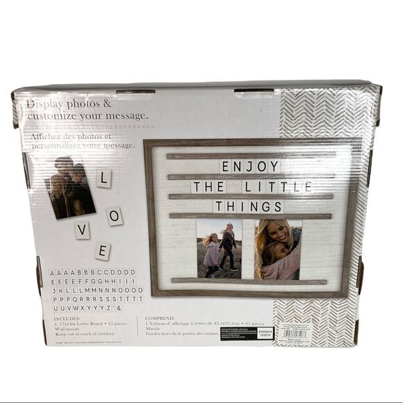 Customizable Letter and Photo Board Gray White 17 x 14 inches - Picture 2 of 4